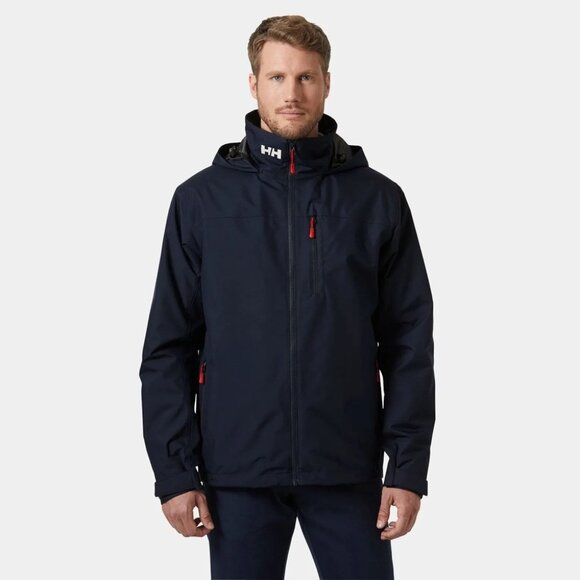 Helly Hansen men navy crew hooded midlayer 2.0 waterproof  fleece lined jacket M - Picture 1 of 16